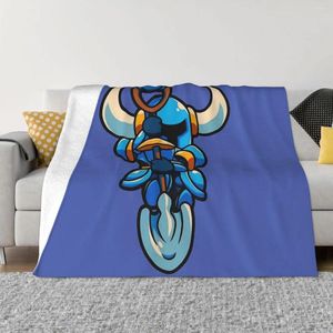 Blankets Shovel Knight 8 Bit ACT Game Blanket Flannel Decoration Drop Portable Home Bedspread