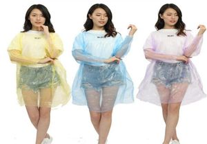 Fashion Disposable PE Raincoats Poncho Rainwear Travel Rain Coat Rain Wear gifts mixed colors9637439