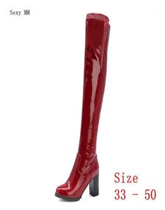 Spring Autumn Women Over The Knee Boots Square High Heel Woman Lår High Boots Small Plus Size 33 5014794093