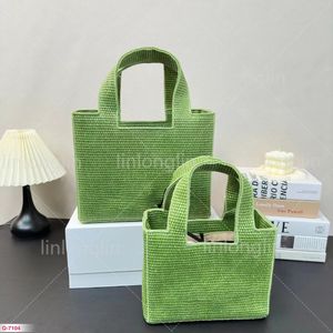 Borsa da spiaggia di lusso Weave Sagning Borse Woman Pagning Bags Borse Borse Bisher Summer Tote Tote Hobos Green Giallo Borse Crossbody Lady Lady 2 Size Borse