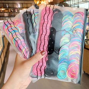 Hair Accessories 200/500 pieces/bag cute girls colorful basic elastic hair band ponytail braid frame childrens fleece belt childrens hair accessories d240513