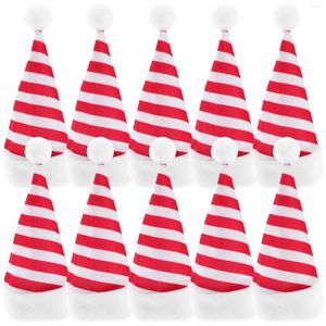 Küche Aufbewahrung 10 PCs Flaschen Weihnachts -Tischdekoration Plüsch Santa Hats Silberwarenhalter