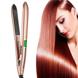 2 in 1 Professional Hair Straightener Curling Iron Quick Heating Plate Flat Iron Negative Ion Hair Straightening Tool 240514
