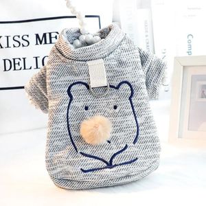 Dog Apparel Funny Bear Hoodies Cartoon Pet Clothes Fashion Kawaii Print Soft Clothe Warm Collar Costume Autumn Winter Accessories