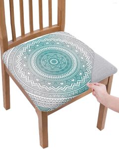 Chair Covers Cyan Mandala Geometric Gradient Seat Cushion Stretch Dining Cover Slipcovers For Home El Banquet Living Room