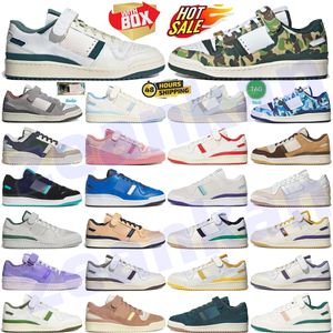 Ayakkabılar 84 Sneakers X Forum Trainers Düşük Camo Yıldönümü 30. Beyaz Gümüş Sakız Yeşil Çakıl Kadınlar Çift