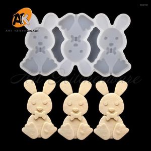 Moldes de cozimento 3 Cavidade Páscoa Gentry Bow Lollipop Silicone Molde