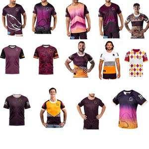 Maglie di rugby 2024nrl Brisbane Mustang Olive Jersey Allenamento a maniche corte Jersey Broncos Rugby Jersey