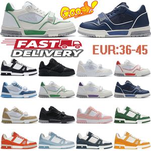 Designer best quality sneakers shoes visitor Embossed Sneaker white black sky blue green denim pink red luxurys mens casual trainers
