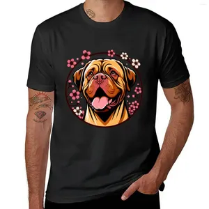 Männer polos dogue de bordeaux begrüßt die Frühling mit Kirschblüten T-Shirt Jungen Tierdruck Funnys T-Shirts Männer