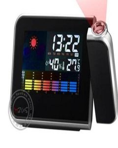 LED elektronisk bordsklocka väderprognosprojektionsklocka Diskklockor Digital Alarm Clock Creative Snooze Color Table Clocks9826360