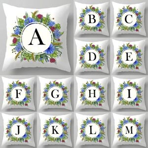 Kissen moderne einfache Blumendruck Englische Alphabet S hall Ultra weiche Plüschblüten Malerei Buchstaben Kissen dekoratives Sofa Bett