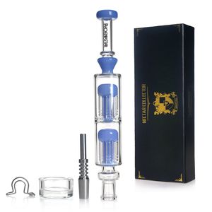 Phoenixstar Nektar Toplayıcı Kiti - Cam Bubbler, Titanyum Tırnak, Cam Kama ve Paslanmaz Stell Klipsi Taşınabilir Dabbing Seti Konsantreler için 10 inç