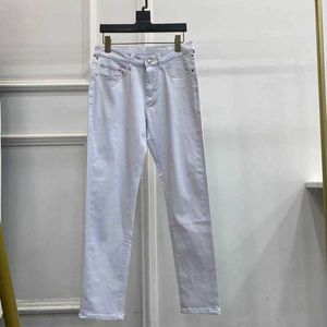 Men's Jeans designer European Spring/summer white jeans for men New Product High end Quality Big Cow Slim Fit Small Feet Long Pants Trendy Youth 1888