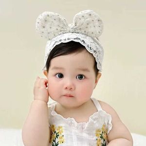 Hair Accessories Lace Embroidered Bow Headband for Baby Elastic Wide Hairband for Newborn White Pink Bowknot Turban Kids Hair Accessories