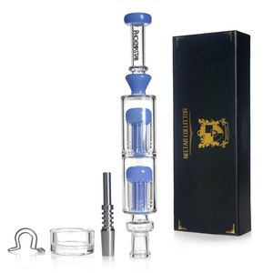 Kit collettore Nectar Phoenix Star - Bubbler in vetro, unghie in titanio, set di tampone portatile per piatti di cera per concentrati con bobina congelabile 6,3 pollici