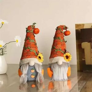 Halloween Harvest Thanksgiving Decorations Party Fall Festival Decor Gnomes With Pumpkin Plush Elf Dwarf Doll Home Desktop Ornaments Fy2973