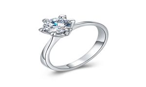 Banda classica da donna placcata in platino da 18K Rings Solitaire Rings Genuine Crystal Fashion Bitele per W2705887