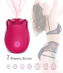 Rose Flower Clitoris Stimulation Vibrators With 7 Intense Suction Masturbator Clitoral Brush Breast Nipple Massage vibrerande Sex T3134664