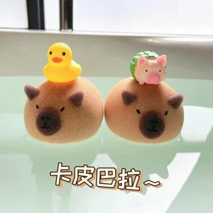 Capybara Bathroom Sponge Ball Cute Cartoon Animal Baby Shower Brush Body Cleaning Brush Bubble Sponge Bathroom Accessories 240429
