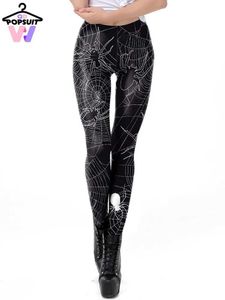 Active Pants New Summer Womens Long Legs Sexy Fashionable Soft and Elastic Black and White Spider Web 3D Printing Hips Enhance Halloween Yoga Long LegsL2405