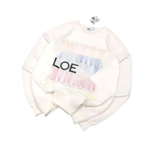 Designer Loewve Sweatshirts Fashion Mens Hoodies New Letter Tryckt Rund hals för älskare Lossa avslappnad skjorta Versatil Top Trend