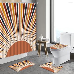 Tende per doccia creativa tende da sole astratte con vasca da bagno a colori a colori arte decorano bagno tappeto non slittata moquette
