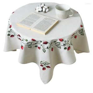 Bordduk Spring Strawberry Printed Tracloth Ins Small Fresh and Cute Rectangular Dining Mat Home Wedding Decor Manteles