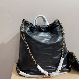 22 bolsas de sacola bolsas de ombro de couro diamante luxo de luxo sacos de lixo de lixo metal cadeia dupla ombro único crossbody saco de maquiagem sacos de banquete 35.38 cm
