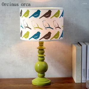 Table Lamps American Pastoral Creative Birds Living Room Bedroom Bedside Lamp Concise Modern Warm Color