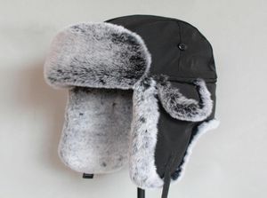 Erkekler için Kış Bombacı Şapkası Sahte Kürk Rus Şapkası Ushanka Kulak kanatları ile kalın sıcak kapak y2001104390357
