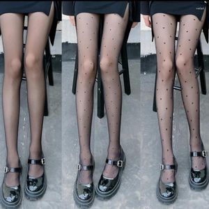 Donne calzini ragazze sexy Sheer collatyhose Chic Party JK Knit Wear Talls Youthful Punk Veh-through Lolita Dance Dot Long Silk