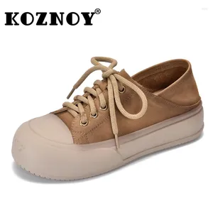 Casual Shoes Koznoy 4CM Cow Suede Natural Genuine Leather Comfy Ergonomic Spring Autumn Women Ethnic Vulcanize Soft Flats Loafers