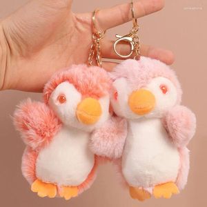 Keychains Bamboo Charcoal Penguin Plush Doll Pendant Net Red Couple Key Chain Bag Hanging Decoration Car Wholesale