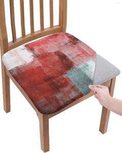 Chair Covers Oil Painting Abstract Geometric Red Seat Cushion Stretch Dining Cover Slipcovers For Home El Banquet Living Room