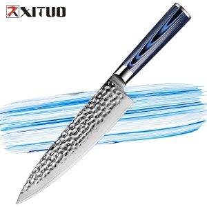 Professionell Damascus Chef Knife 8 Inch Kitchen Knives Japanese VG-10 Rostfritt stål Ultra Sharp Blade och Ergonomic Handle