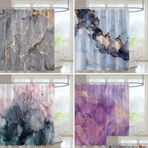 Tende per doccia set di tende in marmo creatività texture tessuto decorazioni per la casa prodotti da bagno prodotti da bagno ganci di stoffa appesa a ganci DE DH2iq