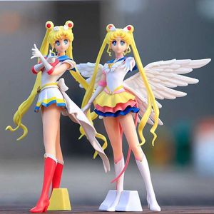 Akcja Figurki Nowa kreskówka 23 cm Anime Sailor Moon Tsukino Figura Figura skrzydełka zabawka