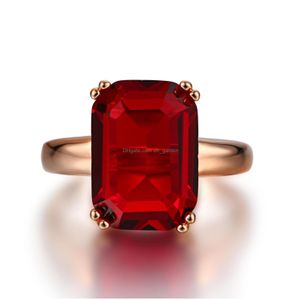 Bröllopsringar Rings Natural Emerald Ring Zircon Diamond S For Women Engagement med Green Gemstone 14K Rose Gold Fine Smyckes Drop DHG DHTT1