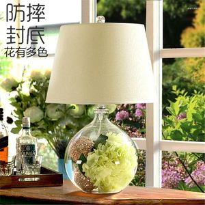 Bordslampor nordiska moderna minimalistiska kreativa torra blomma glaslampa vardagsrum sovrummet sängbord