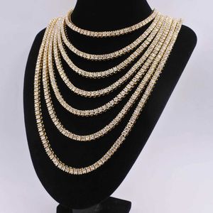 Tennis 5mm 1-Row Tennis Necklace Fashion Jewelry Mens Hip Hop Chiffon Unisex High Quality Crystal Silver d240514