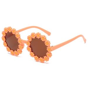 Óculos de sol redondos para crianças, girassol fofo de girassol fofo para bebês desenho solar óculos de sol