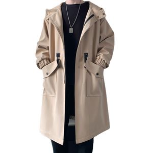 Men Women Trench Coat Slim Fit Long Sleeve Windproof Jacket Hooded Designer Classic Coat Spring Autumn Zipper Coat High Quality Long Trench Coat Casual Overcoat M-3XL
