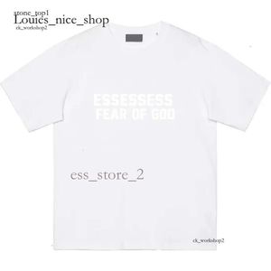 Essentialsshirt Essentialsclothing Essentialsshorts Essentialsshirt Designerchest Letter Laminated Print Loose Oversize Casual T-shirt Cotton Tops 387