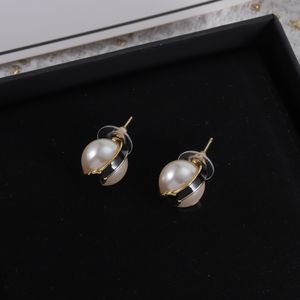 Designer di perle Orecchini di marca Designer Letter Orear Stud Women Crystal Pearl Geometric Earrings for Wedding Party Jewerlry Accessori