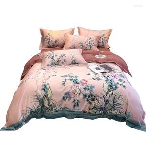 Sängkläder sätter vinter lyx 4 st quilt täcker lakan kudde tröstare förtjockad ner 100 stycken bomull fyrdel