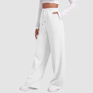 Kvinnor Pants Korean Fashion Baggy Sweatpants Women Wide Leg Fleece Solid Pockets Lust 2024 JOGGERS Pantalones