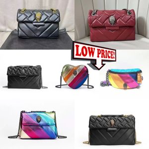 2024 Colorful Designer Kurt Geiger Eagle Heart Leather Tote Bag Women Shoulder Bag Crossbody Clutch Travel Purse With Silver Chain Fashion Style