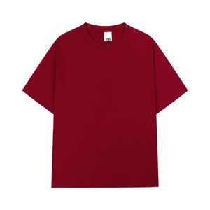 Летняя двойная пряжа чистая хлопковая футболка с твердым цветом плеча капля с коротким рукавом мужские бренды.