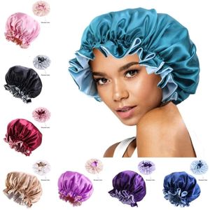 Lace Nightcap Double Side Wear Setin Women Cover Cabeça Bonga Dormir Sleeping Curl Proteção de cabelo Mantenha umidade Night Hat ing